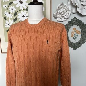 Ralph Lauren Men's Cable Knit Sweater in Orange